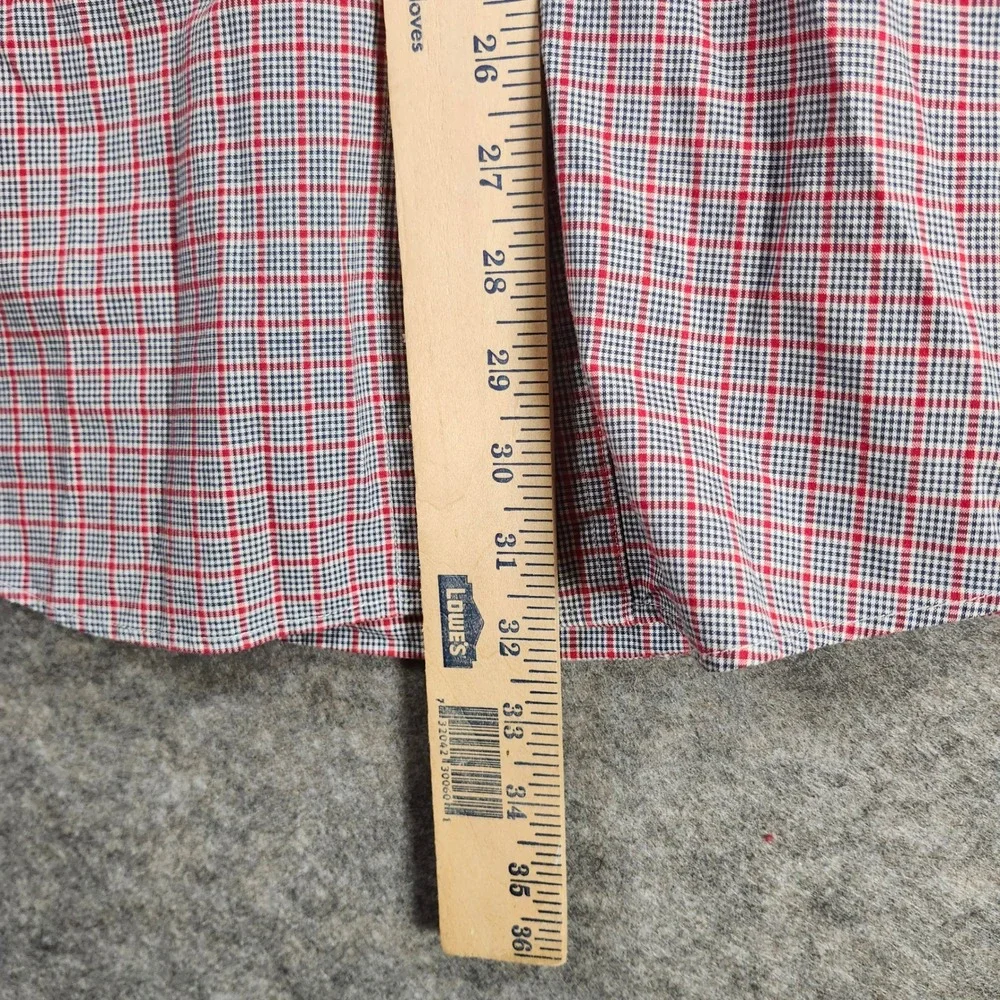 VTG Chaps Ralph Lauren Men Plaid Button Down Shirt Red Blue White Size XL Casual